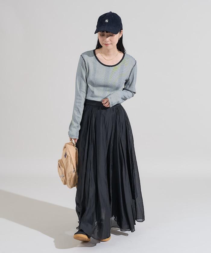 不規則羅紋條紋長袖T恤