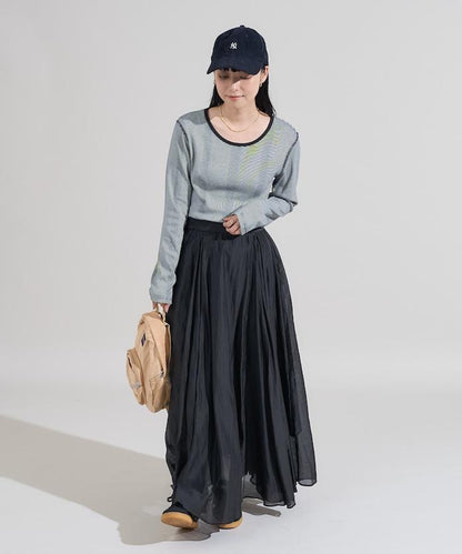 不規則羅紋條紋長袖T恤