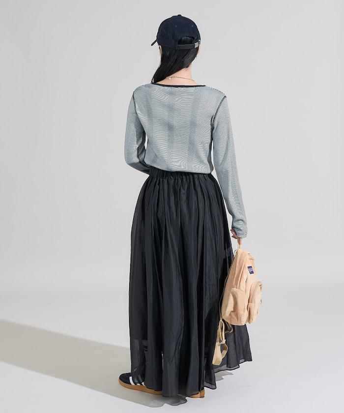 不規則羅紋條紋長袖T恤