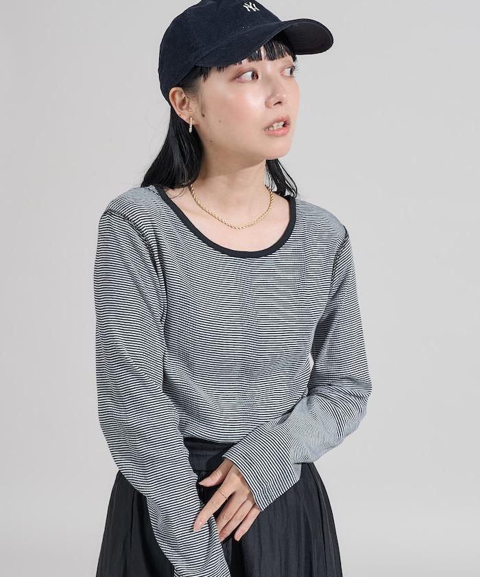 不規則羅紋條紋長袖T恤