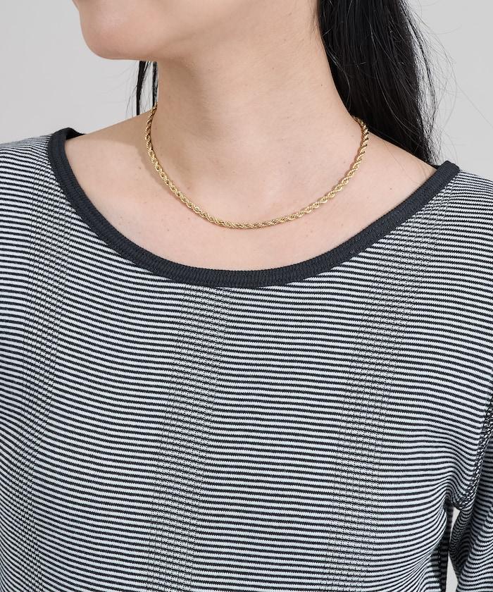 不規則羅紋條紋長袖T恤