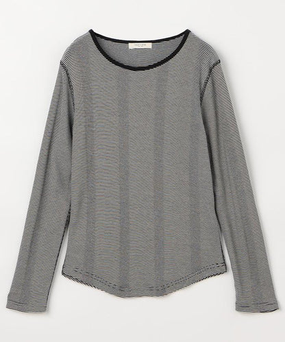 不規則羅紋條紋長袖T恤