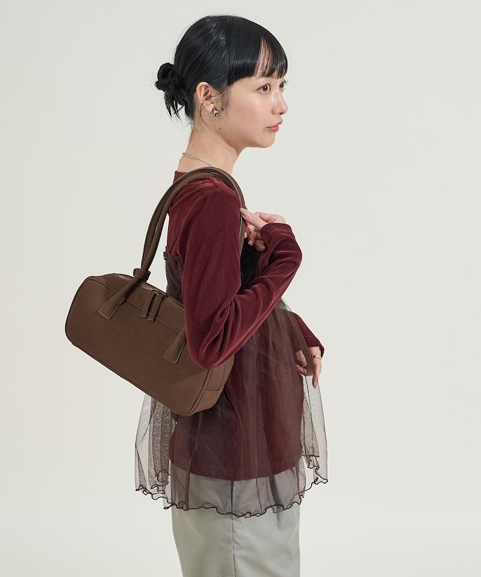 天鵝絨拼接網紗長袖T恤