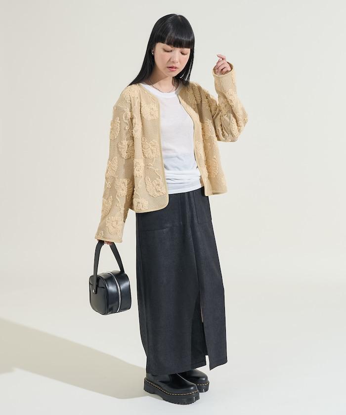 メッシュ花柄 レースカーディガン