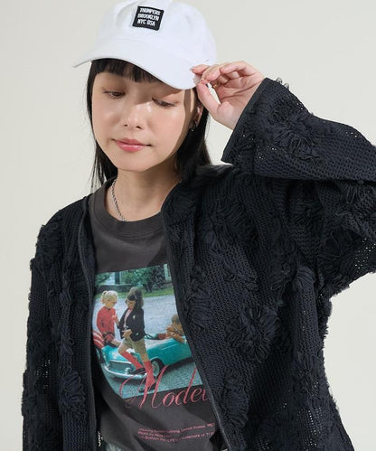 メッシュ花柄 レースカーディガン