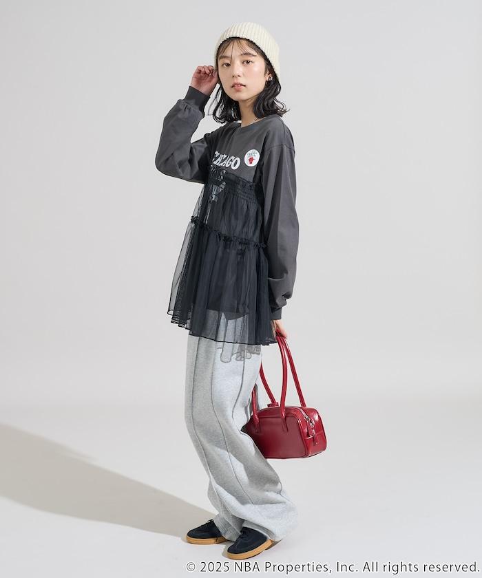 NBA網紗荷葉邊長袖T恤