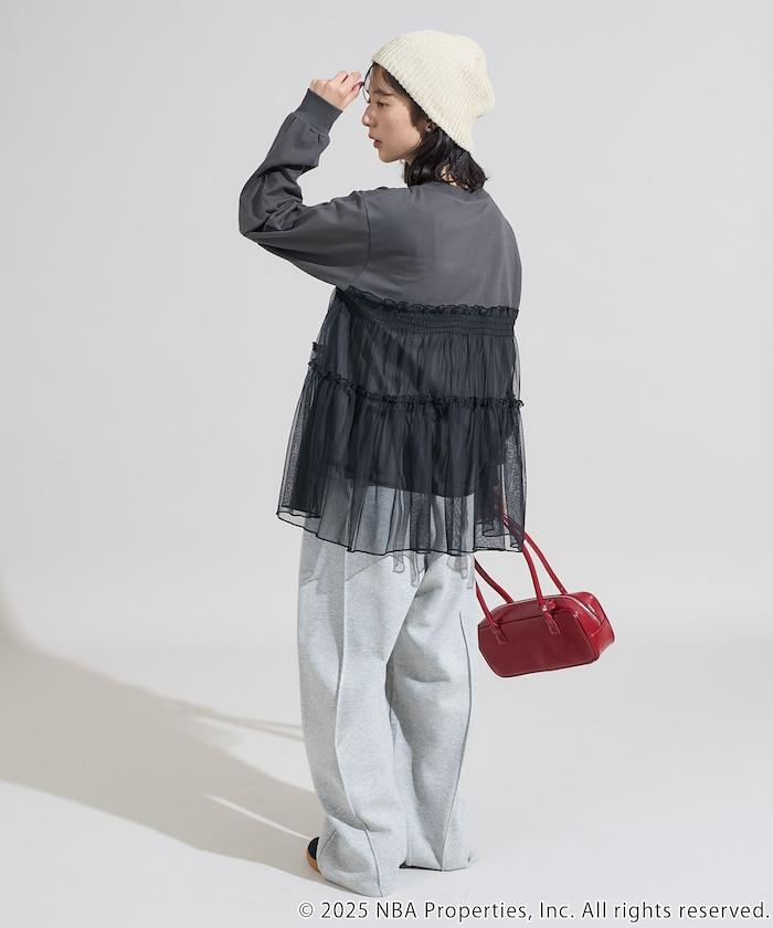 NBA網紗荷葉邊長袖T恤