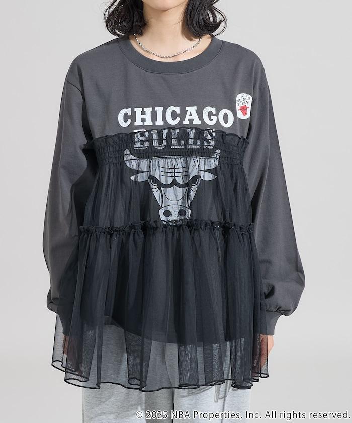 NBA網紗荷葉邊長袖T恤