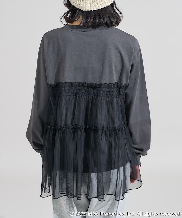 NBA網紗荷葉邊長袖T恤