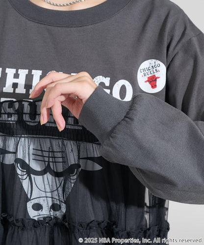 NBA網紗荷葉邊長袖T恤