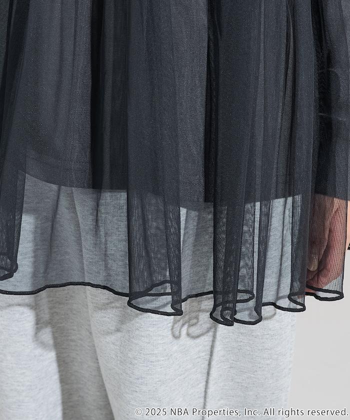 NBA網紗荷葉邊長袖T恤