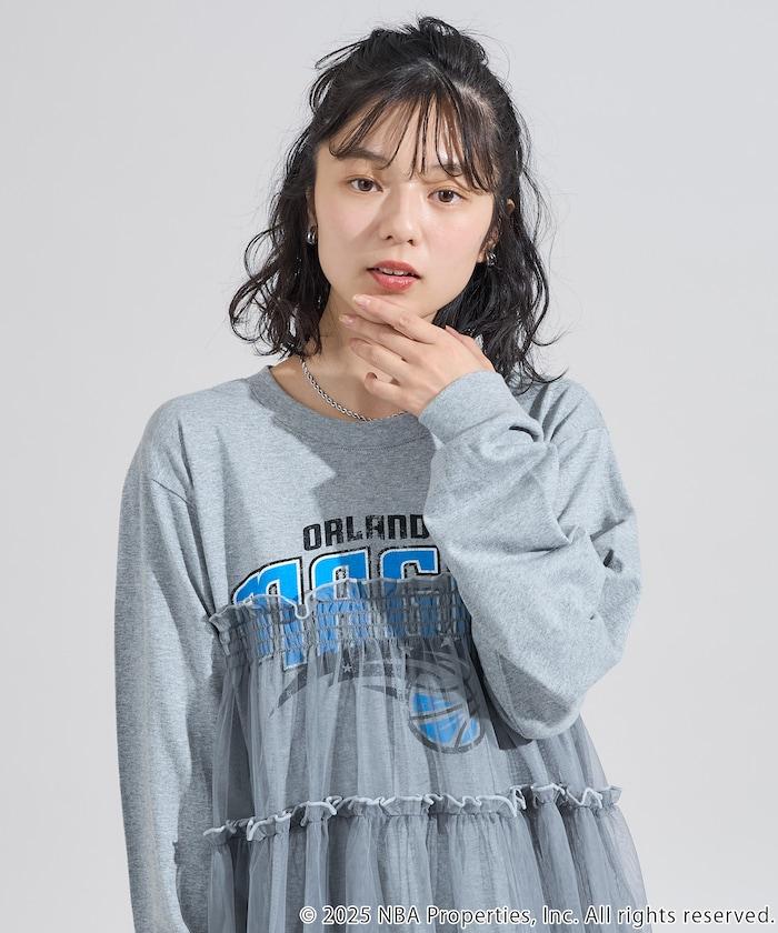 NBA網紗荷葉邊長袖T恤