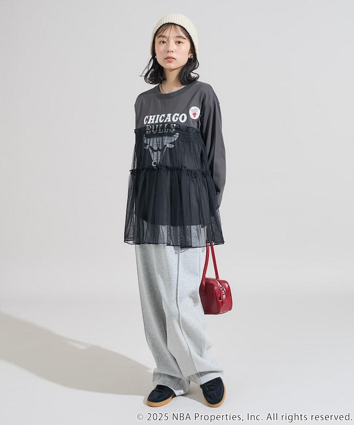 NBA網紗荷葉邊長袖T恤