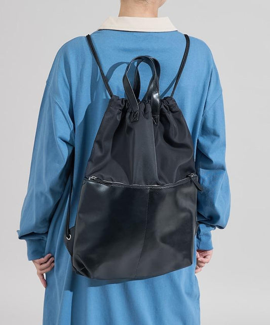 尼龍仿皮抽繩揹包