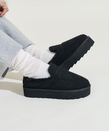 厚底仿皮草樂福鞋