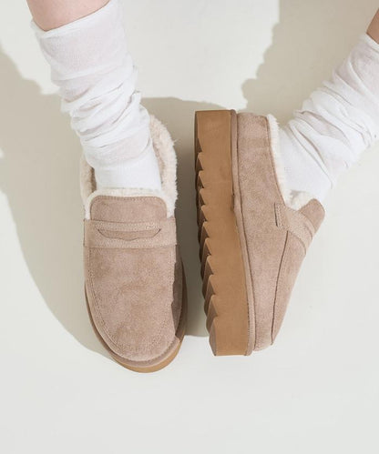 厚底仿皮草樂福鞋