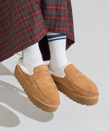 厚底仿皮草樂福鞋