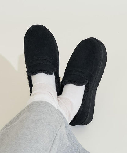 厚底仿皮草樂福鞋