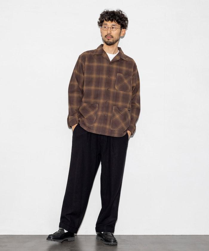 特別款寬鬆版型羊毛雙層西裝褲