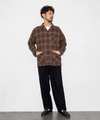 特別款寬鬆版型羊毛雙層西裝褲