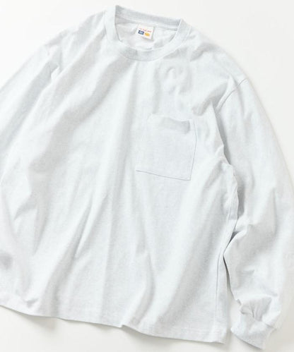 10.5盎司加厚長袖圓領口袋T恤