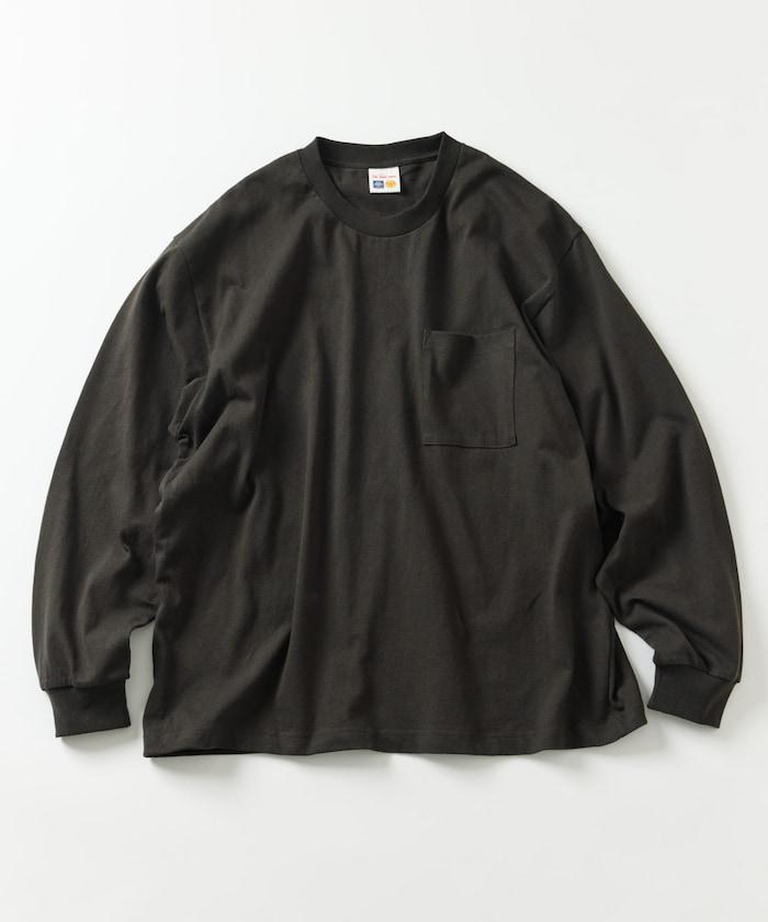 10.5盎司加厚長袖圓領口袋T恤