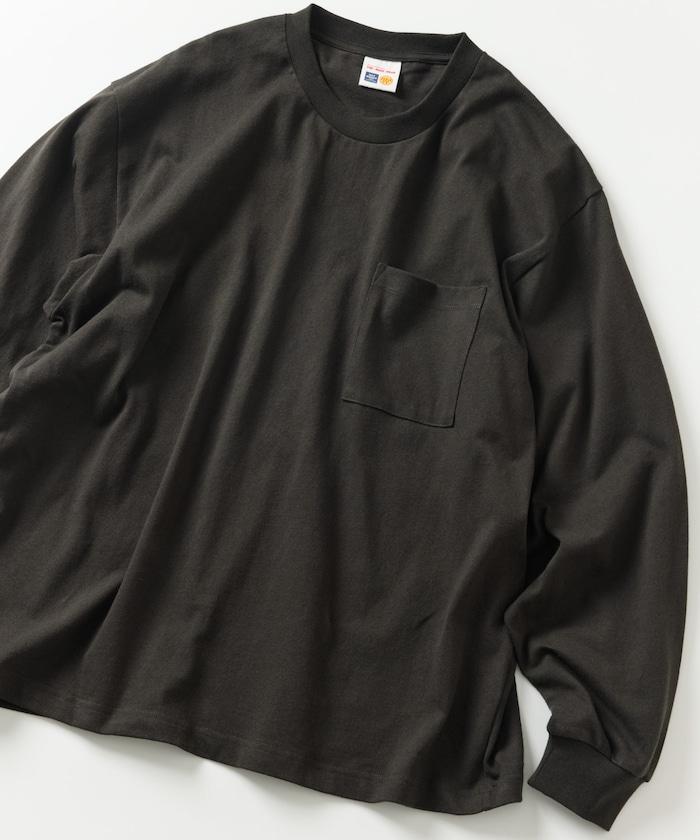 10.5盎司加厚長袖圓領口袋T恤