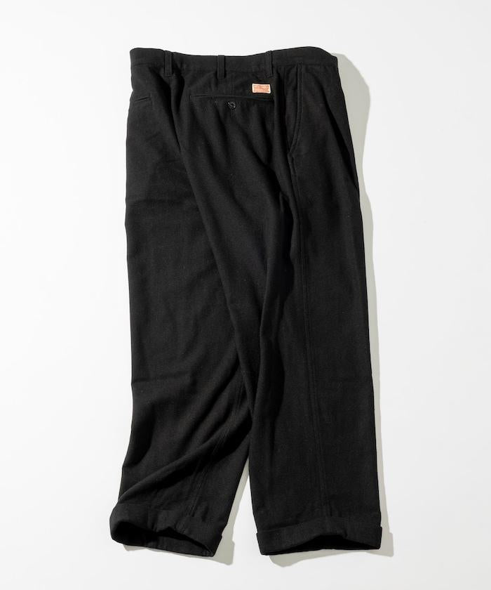 特別款寬鬆版型羊毛雙層西裝褲