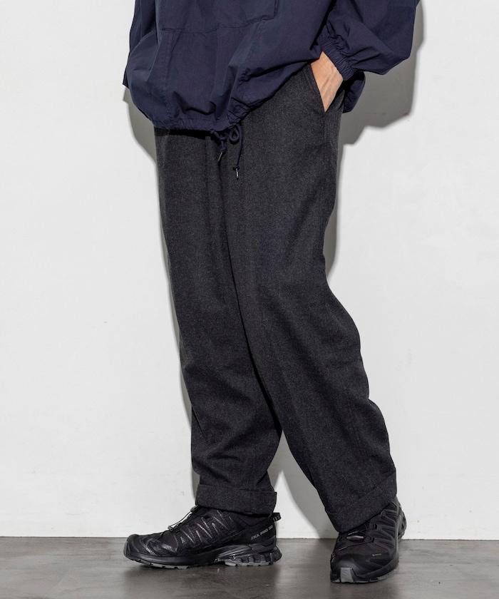 特別款寬鬆版型羊毛雙層西裝褲