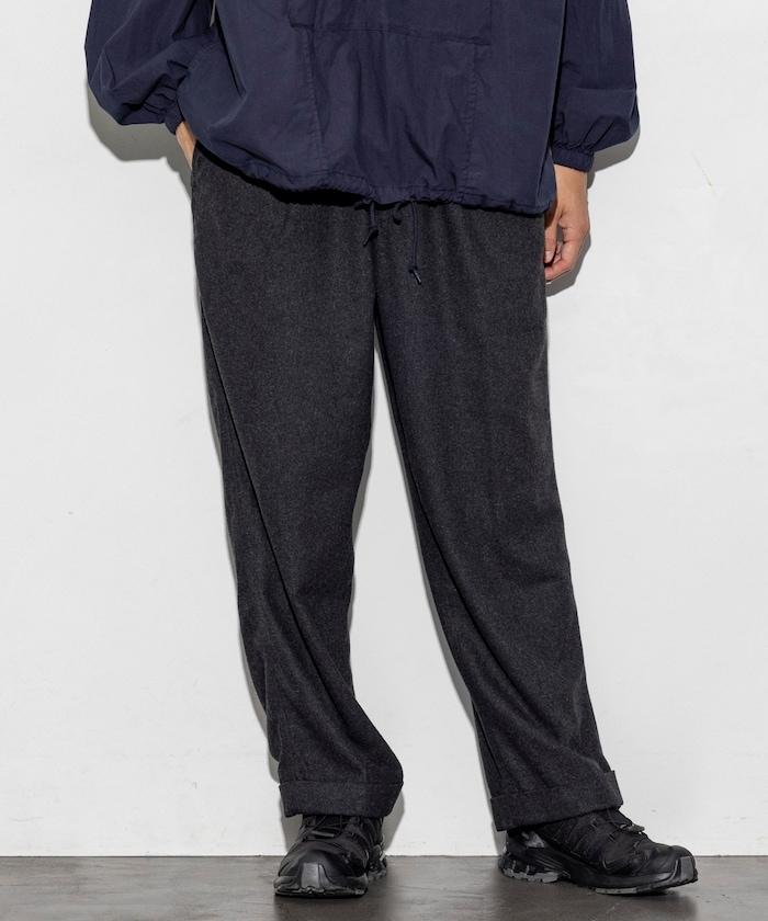 特別款寬鬆版型羊毛雙層西裝褲