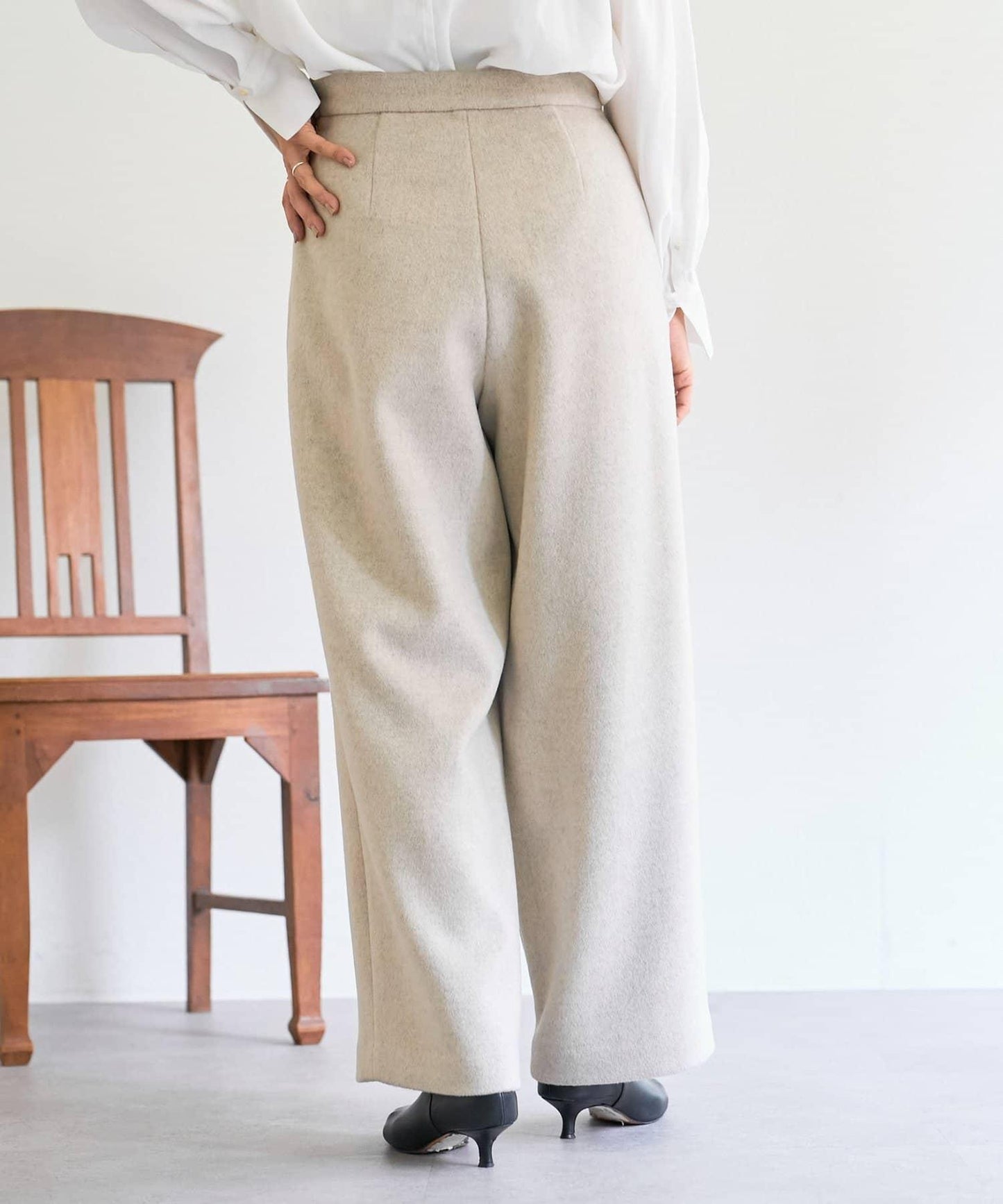 《15 quinze》羊毛海狸呢長褲