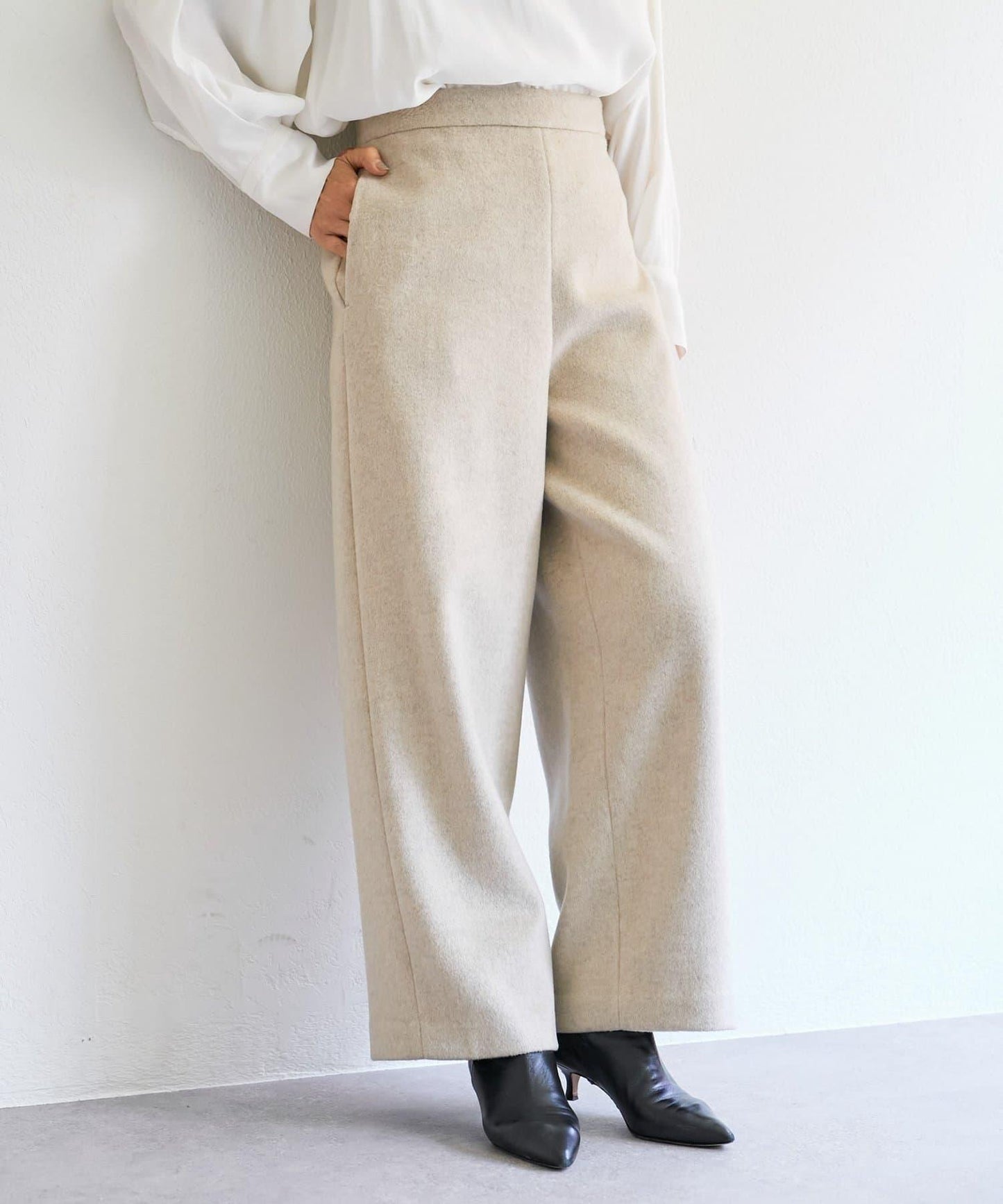 《15 quinze》羊毛海狸呢長褲