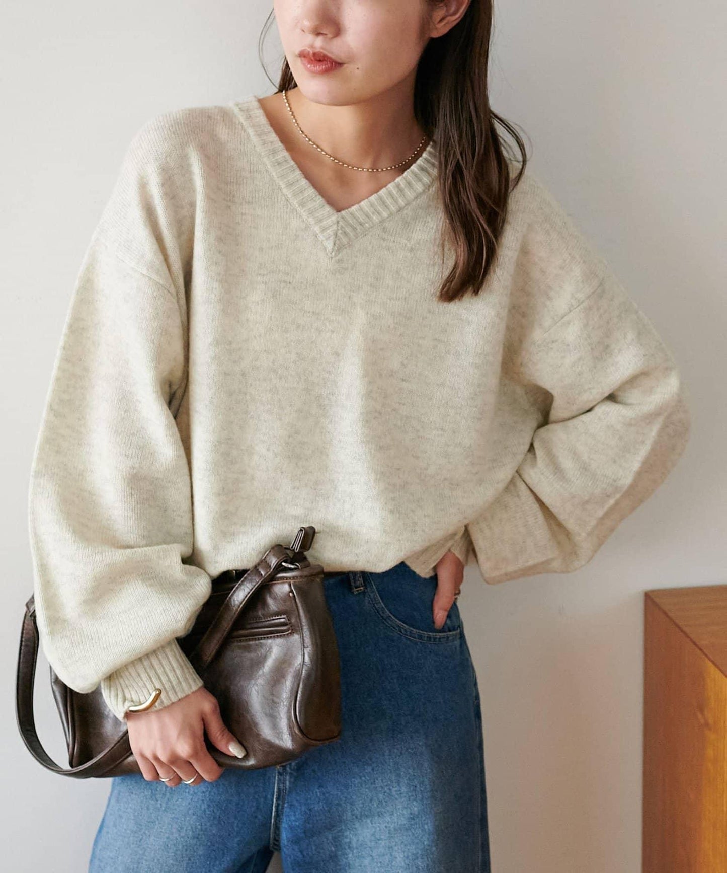 【Discoat】美利奴羊毛V領針織衫