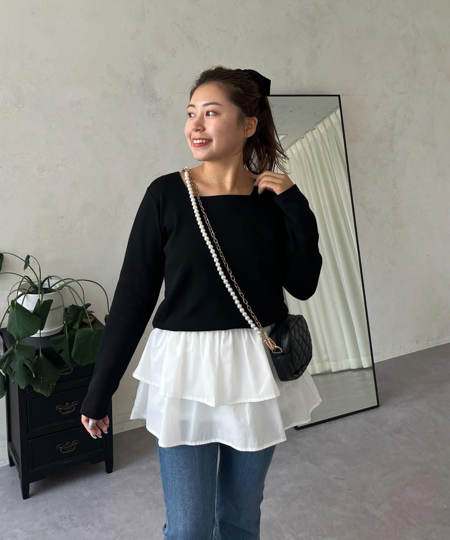 【MOMO】方領長袖T恤