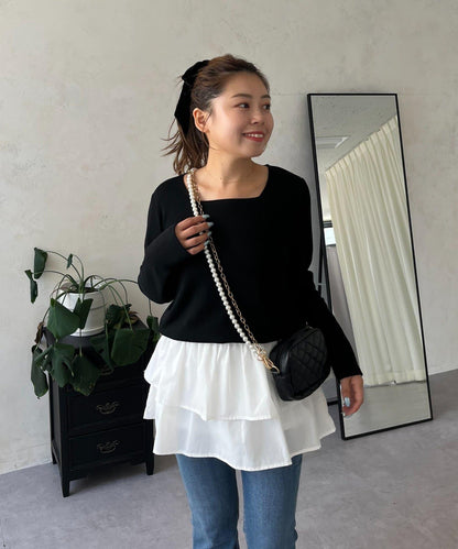 【MOMO】方領長袖T恤