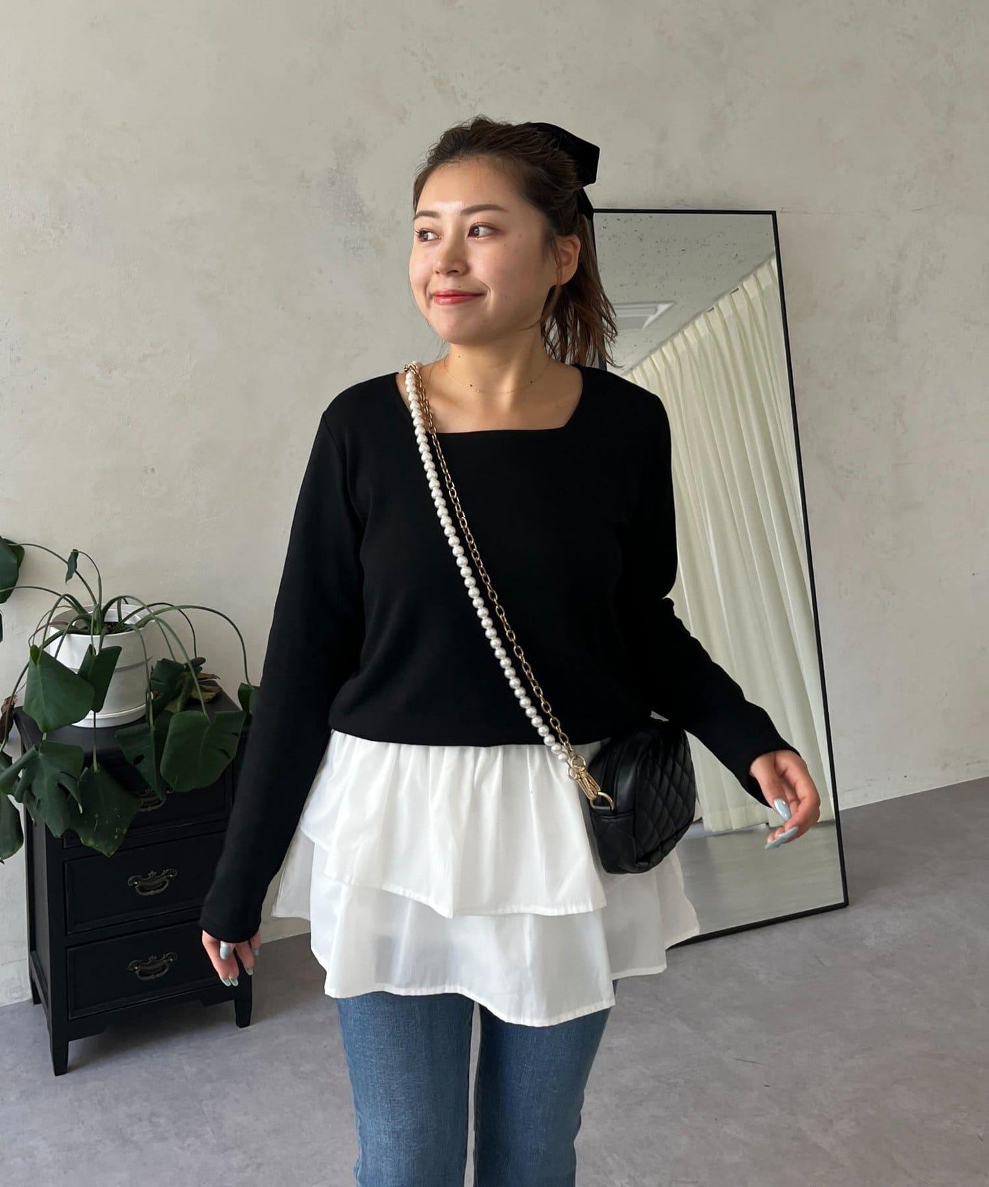 【MOMO】方領長袖T恤