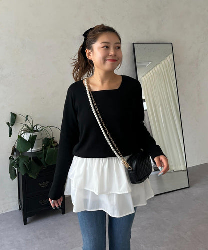 【MOMO】方領長袖T恤