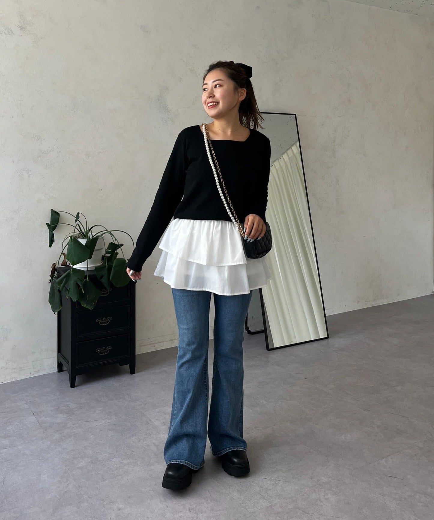 【MOMO】方領長袖T恤