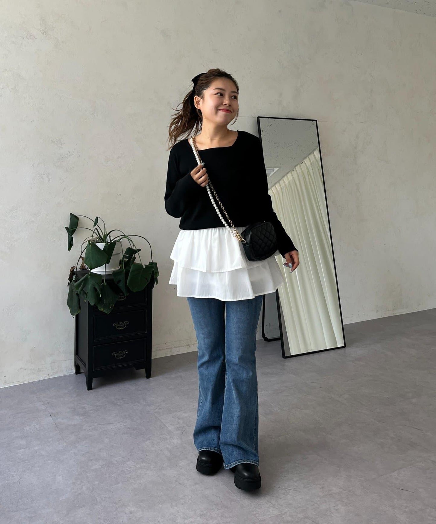 【MOMO】方領長袖T恤