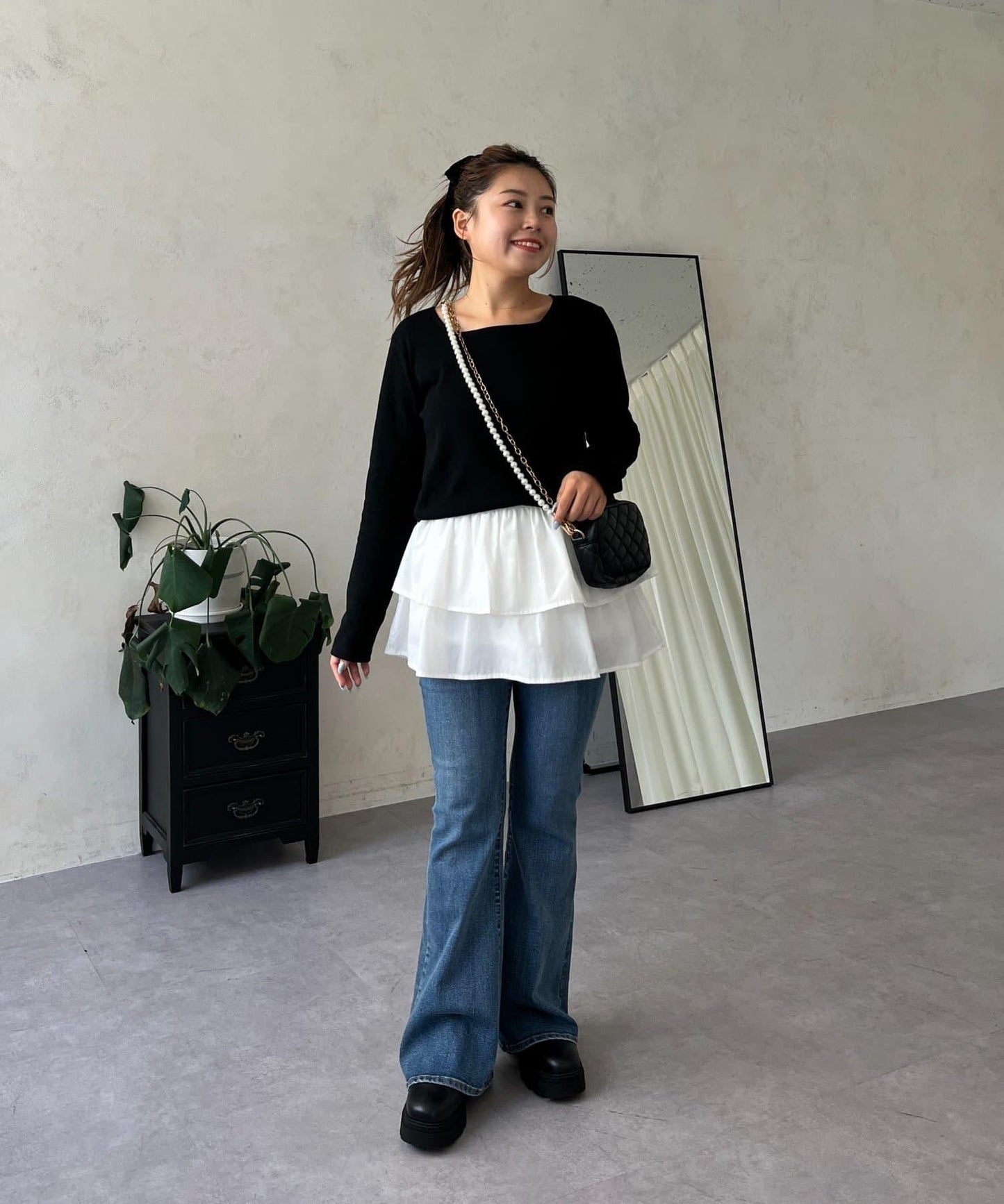 【MOMO】方領長袖T恤