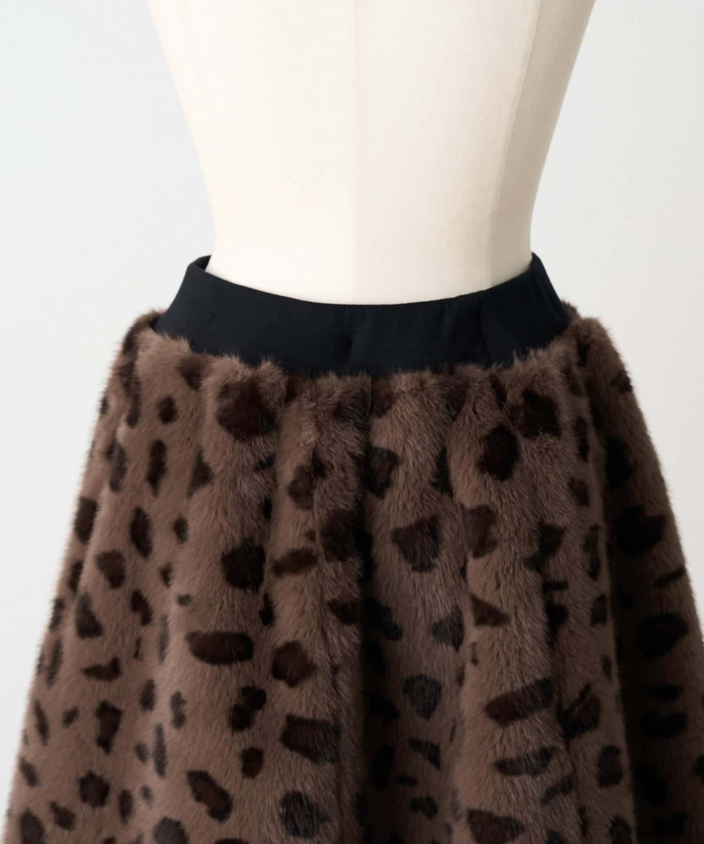 《15 quinze》豹紋仿毛皮裙