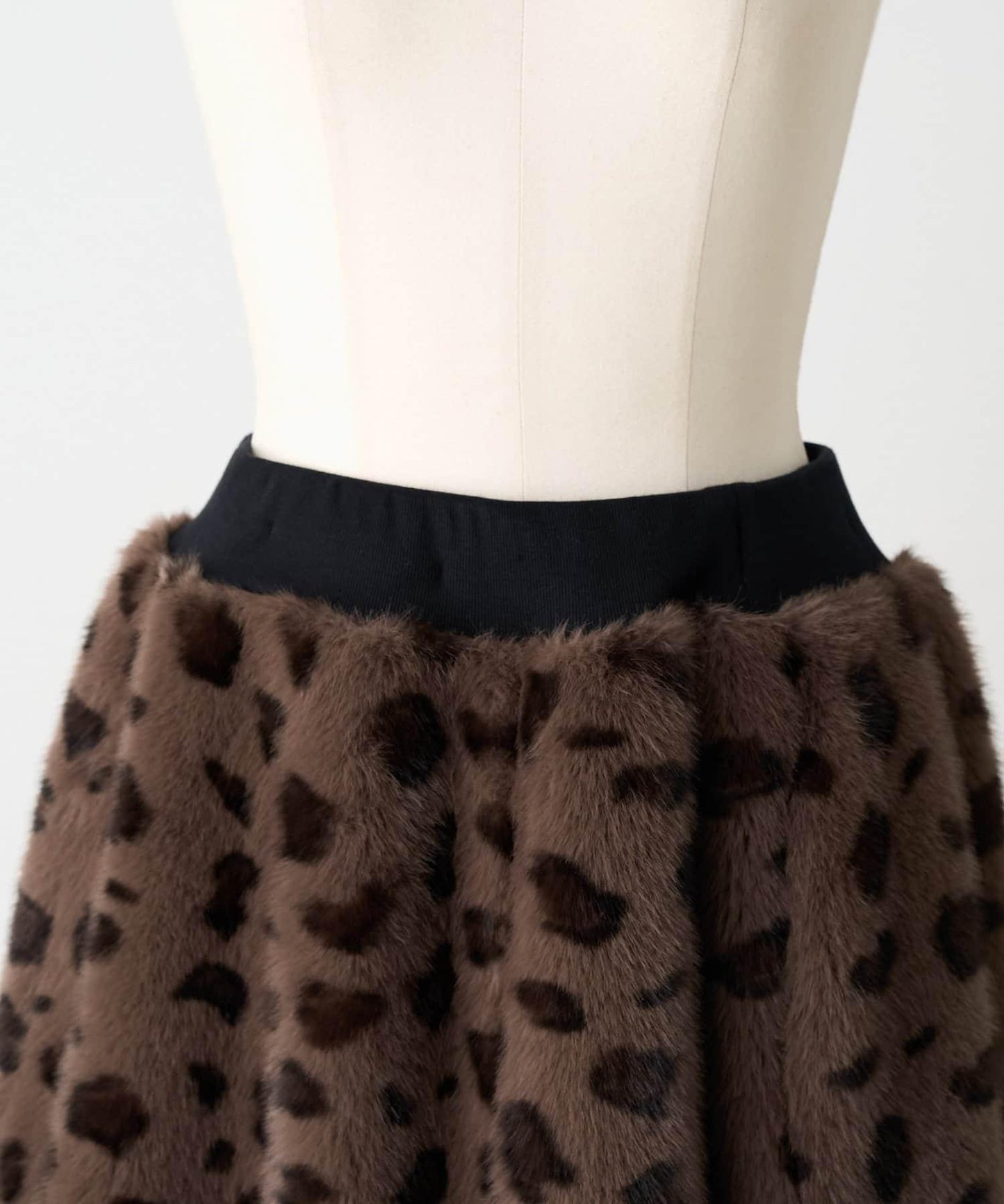 《15 quinze》豹紋仿毛皮裙