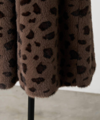 《15 quinze》豹紋仿毛皮裙