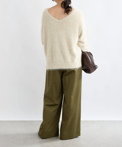 【輕盈感】褶皺工裝寬腿褲