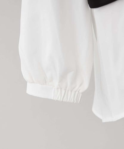 刺繡拼接套頭衫帶項鍊