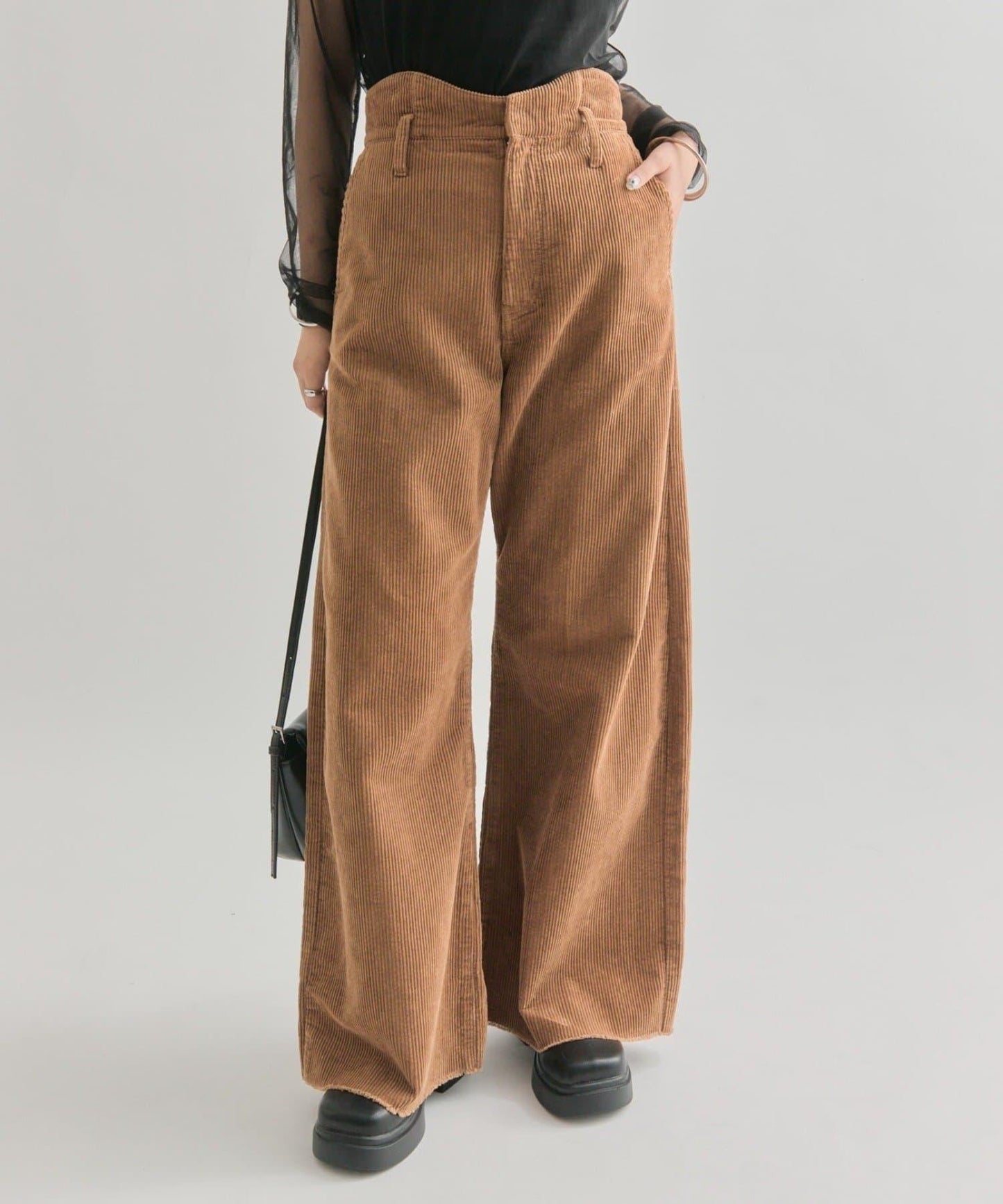 燈芯絨波浪長褲