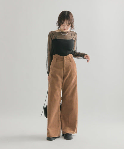 燈芯絨波浪長褲