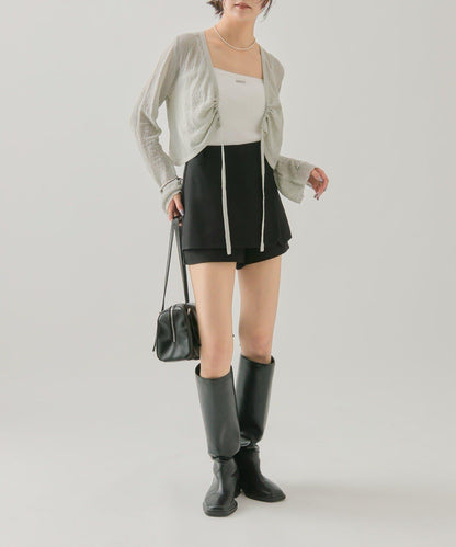 鏤空針織短款開衫