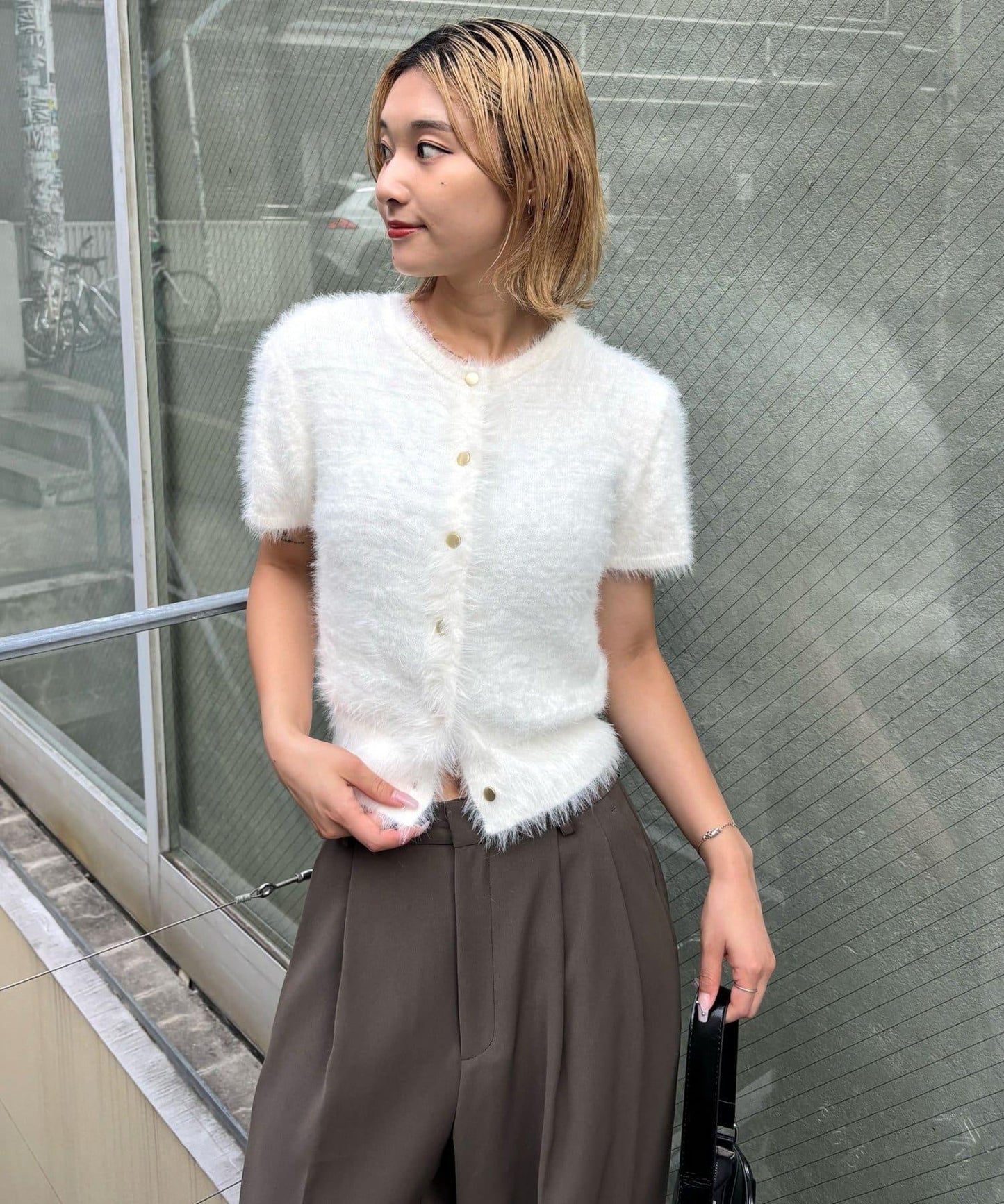 【WHO'S WHO gallery】長毛絨短袖開衫