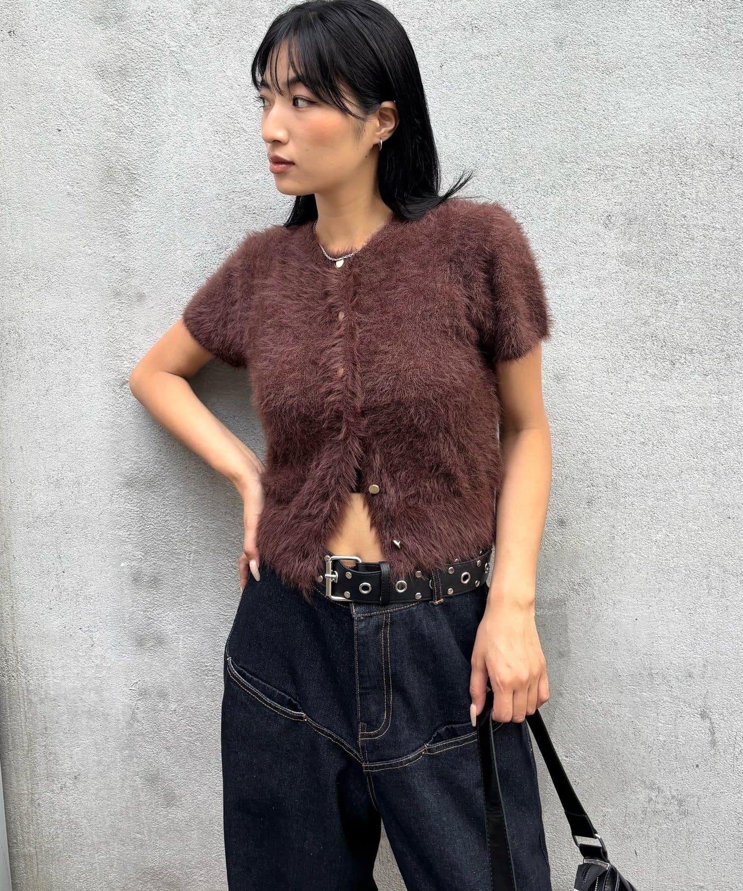 【WHO'S WHO gallery】長毛絨短袖開衫